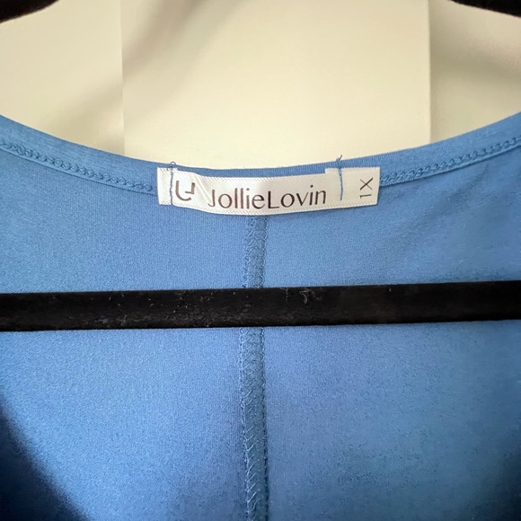 Blue Scoop Neck Tank Top Flow Swing sleeveless Dress - Picture 3 of 6